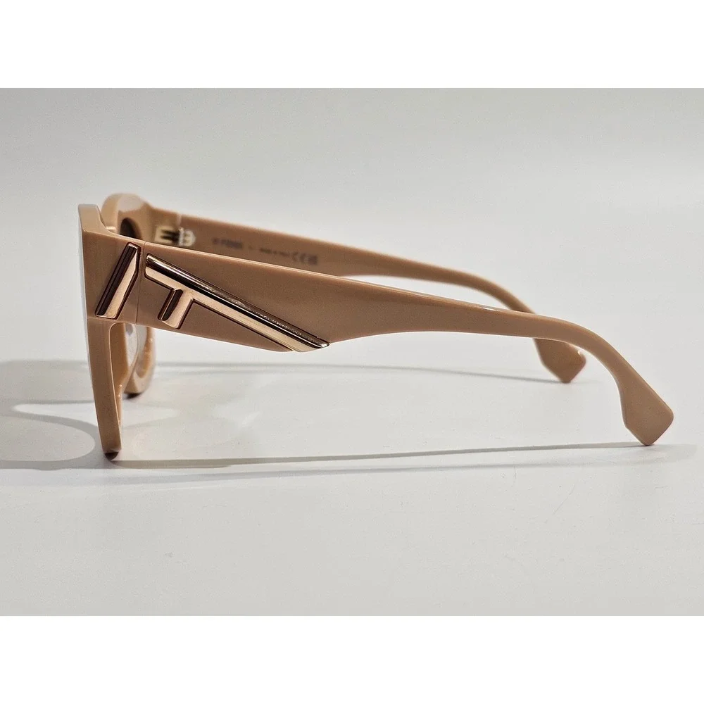 Fendi FF 0451/S Sunglasses Women Beige Brown Gradient Oversized Square Butterfly